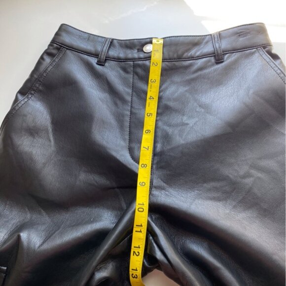 Aritiza Wilfred Modern Cargo Pant Black Woman 4 Vegan Leather Button Fly - Picture 14 of 16